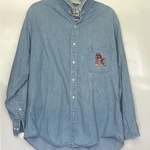 Van Huesen 417 Single Needle Tailoring Shirt-wear, Size 16  32/33, Blue